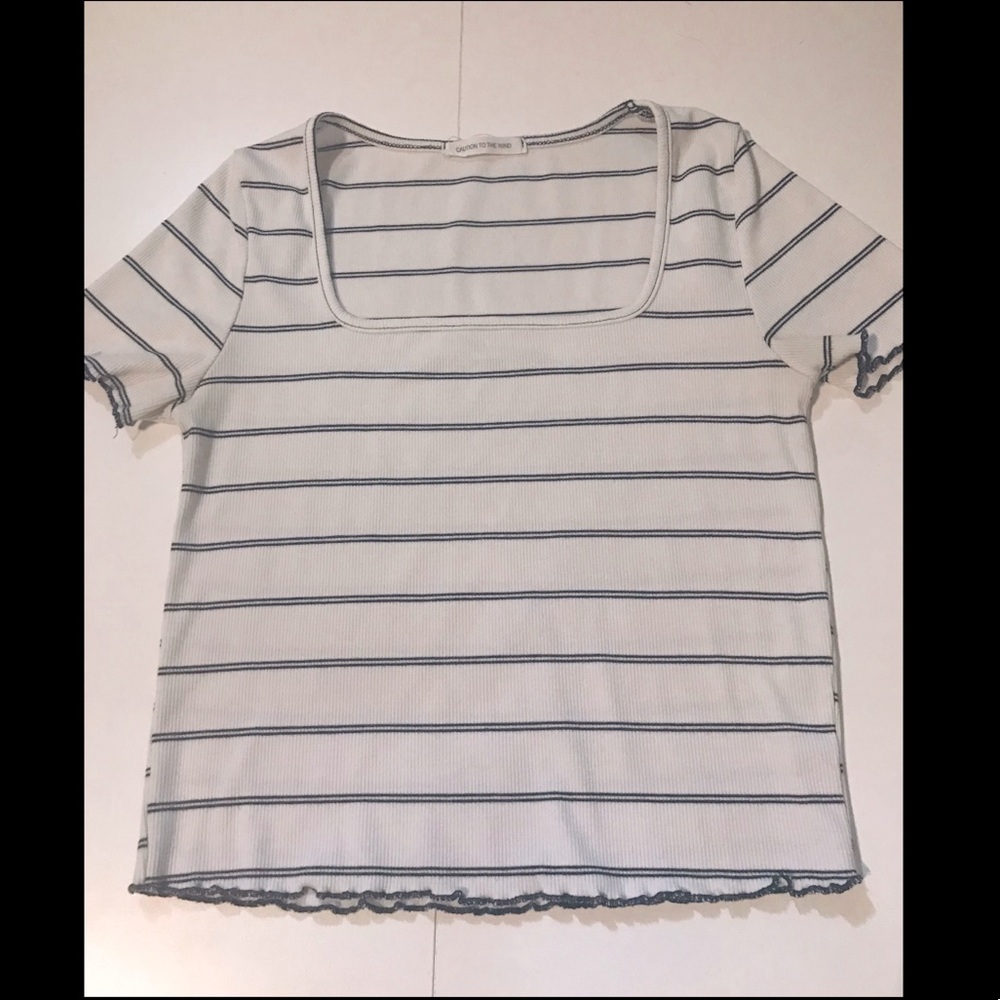 Stripped Square Neck Top